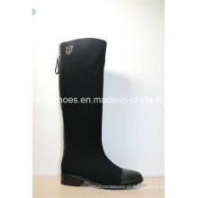 Fashion Comfort Low Heels Mulheres Botas de couro para senhoras